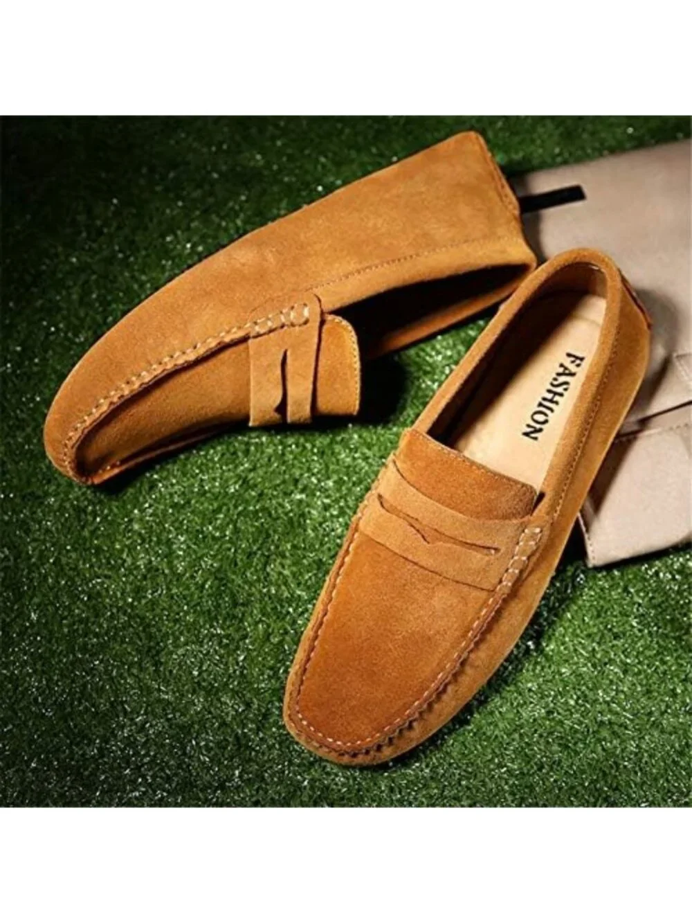 Stylish Men's Suede Leather Penny Loafers | Comfortable Moccasin Slippers